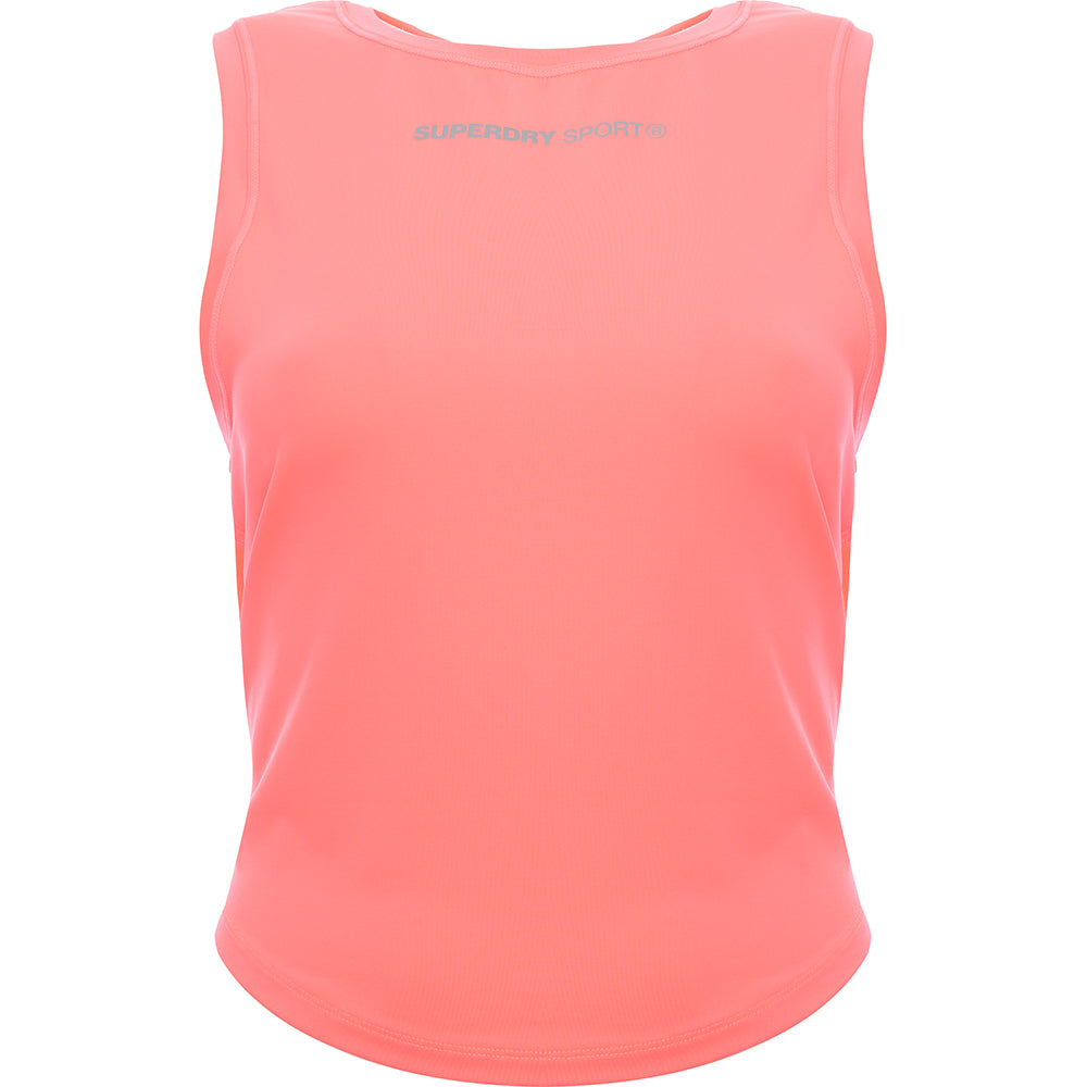 Superdry Womens Coral Sport Training Logo Vest Top