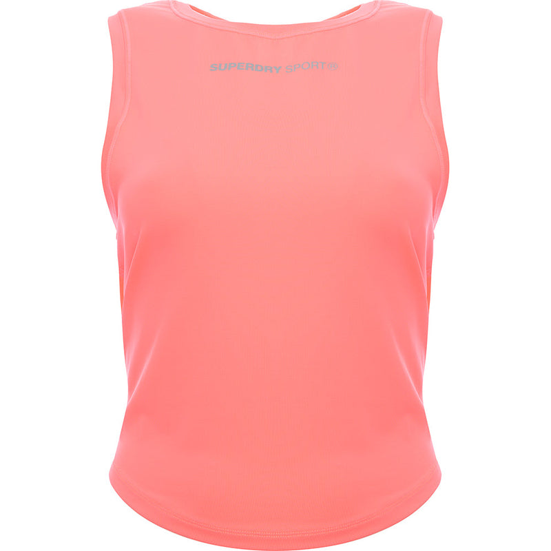 Superdry Womens Coral Sport Training Logo Vest Top