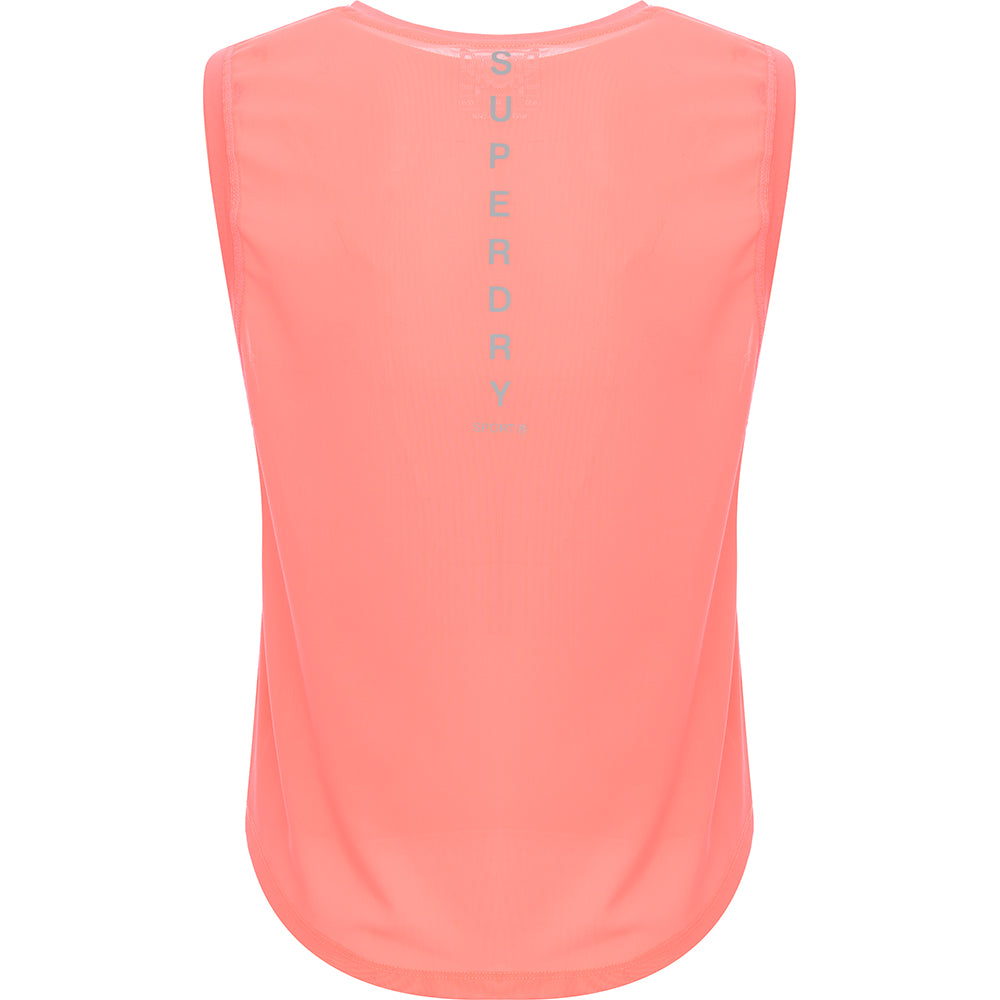 Superdry Womens Coral Sport Training Logo Vest Top