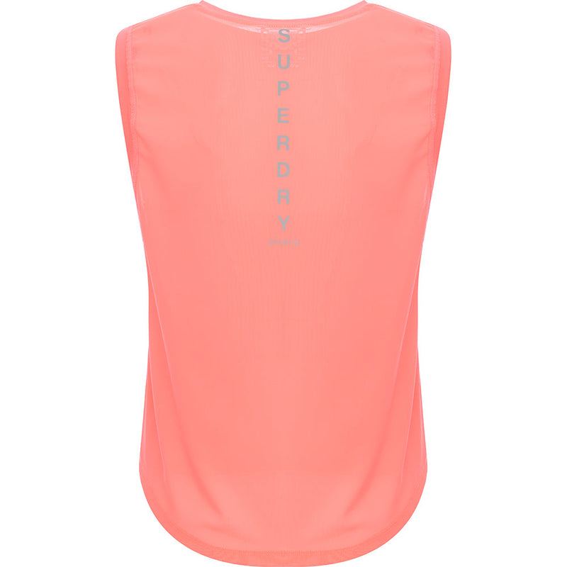 Superdry Womens Coral Sport Training Logo Vest Top