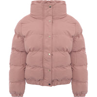 Brave Soul Womens Slay Peach Skin Puffer Jacket in Pink