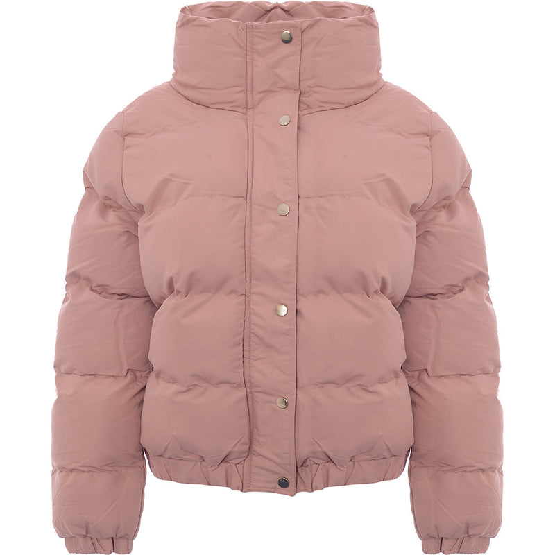 Brave Soul Womens Slay Peach Skin Puffer Jacket in Pink