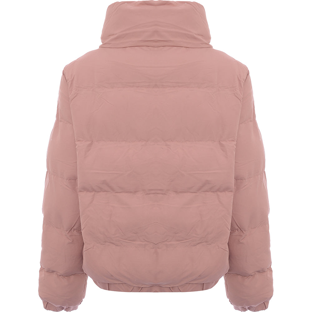 Brave Soul Womens Slay Peach Skin Puffer Jacket in Pink