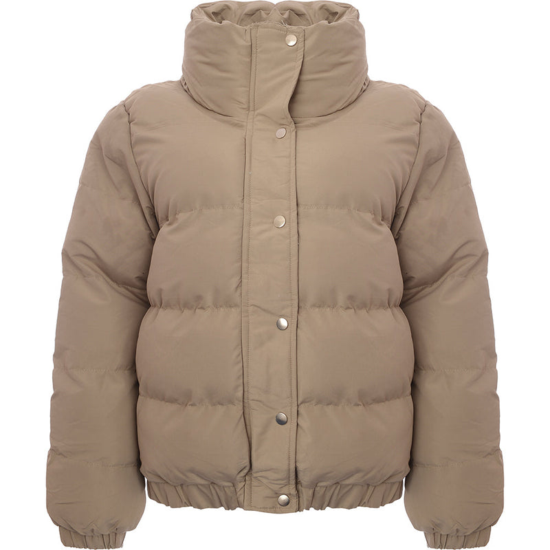 Brave Soul Women's Grey Slay Peach Skin Puffer Jacket