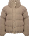 Brave Soul Women's Grey Slay Peach Skin Puffer Jacket