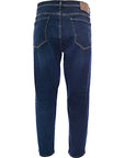 Mens Selected Homme Relaxed Crop Jean In Dark Blue With Cotton