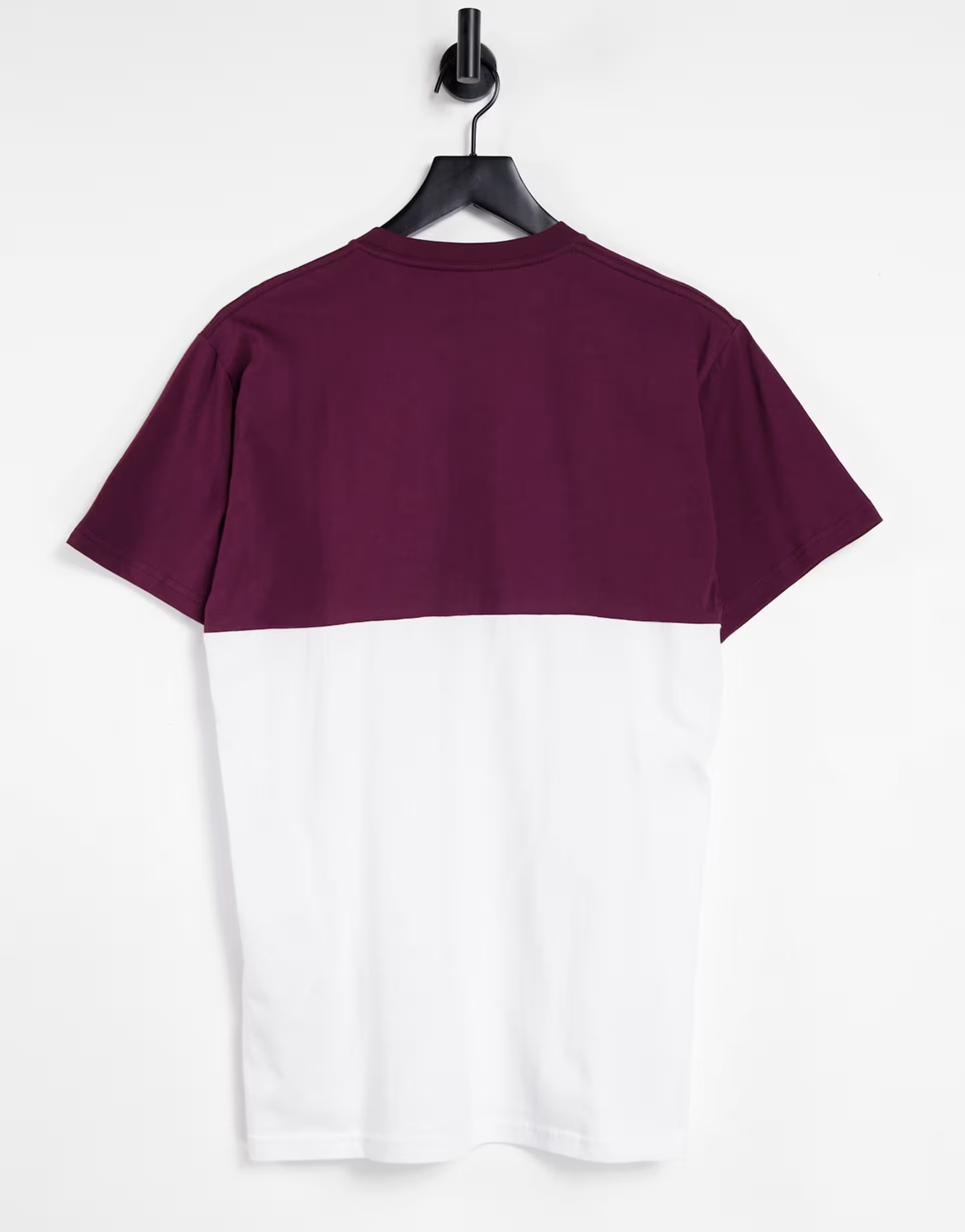 Vans Mens Colourblock T-Shirt in White And Burgundy