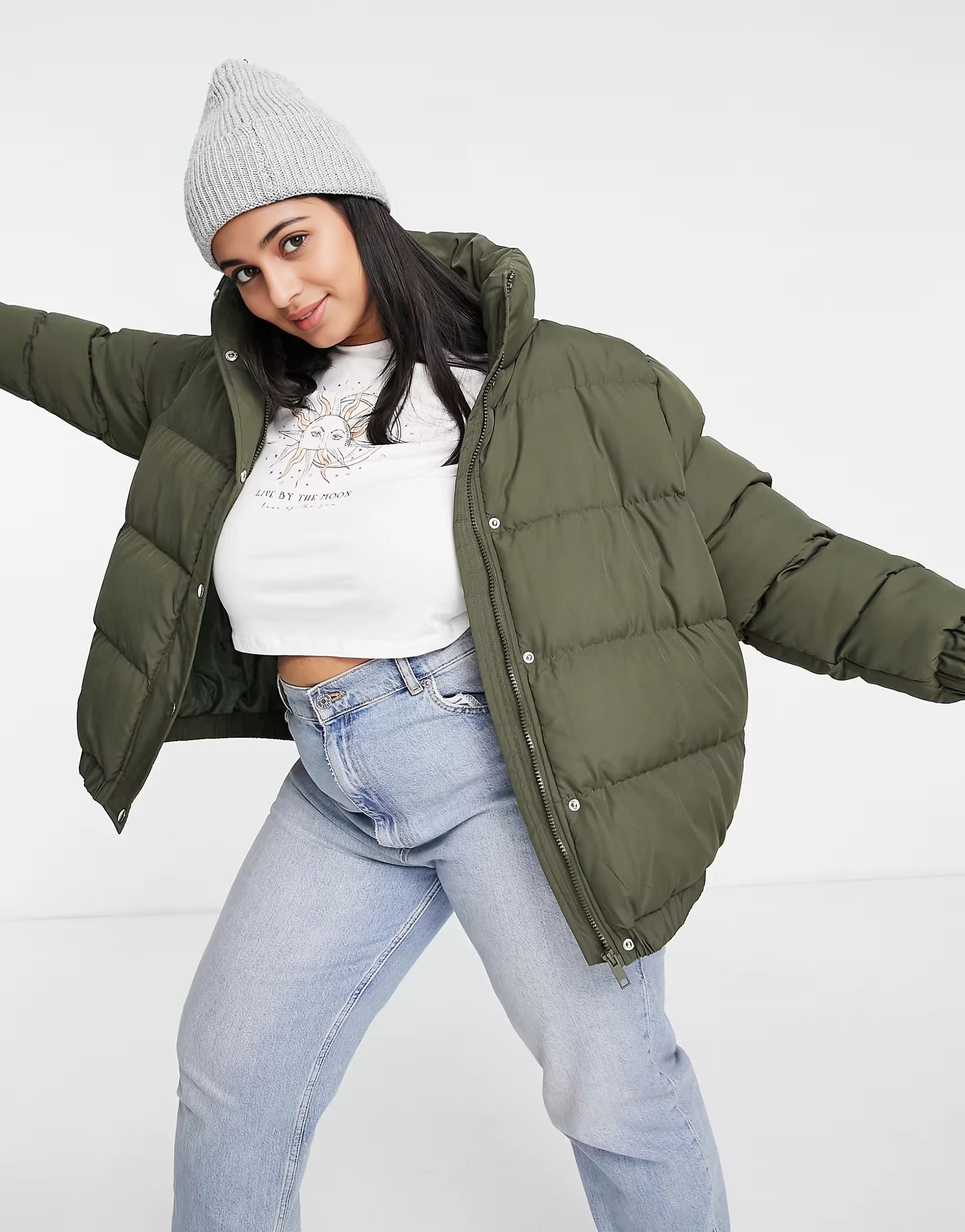 Womens Brave Soul Plus Slay Puffer Jacket