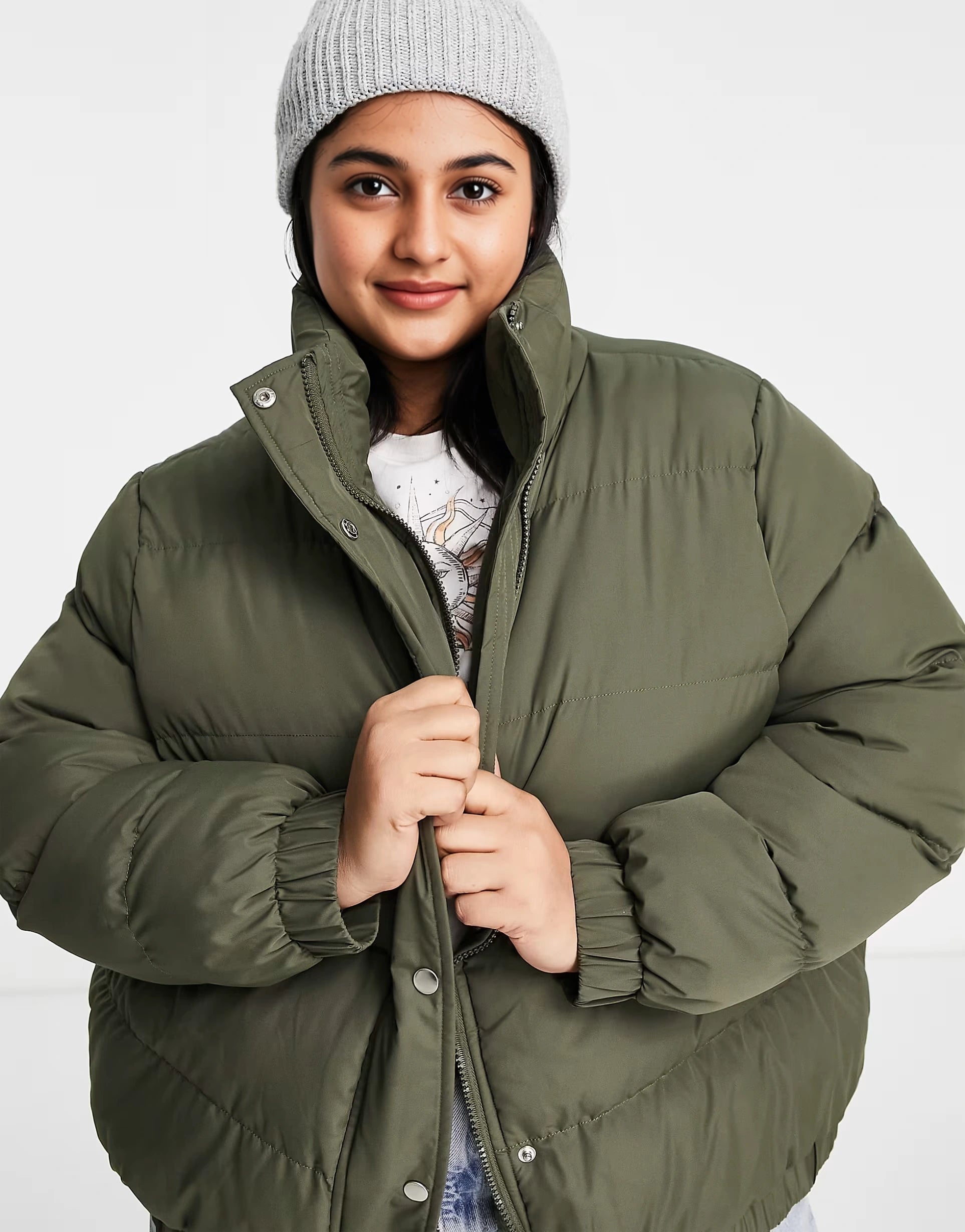 Womens Brave Soul Plus Slay Puffer Jacket