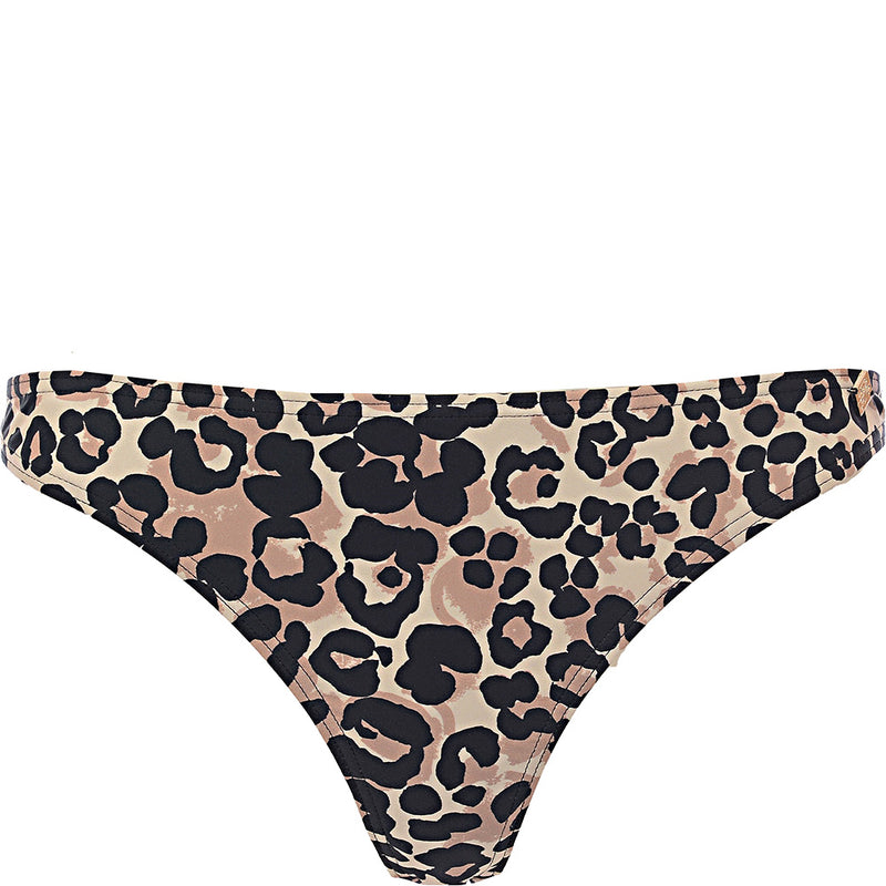 Superdry Women's Brown Print Leopard Cheeky Bikini Bottom