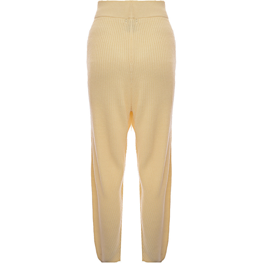 M Lounge Women&#39;s Unbleached Relaxed Knitted Joggers Co-ord in beige