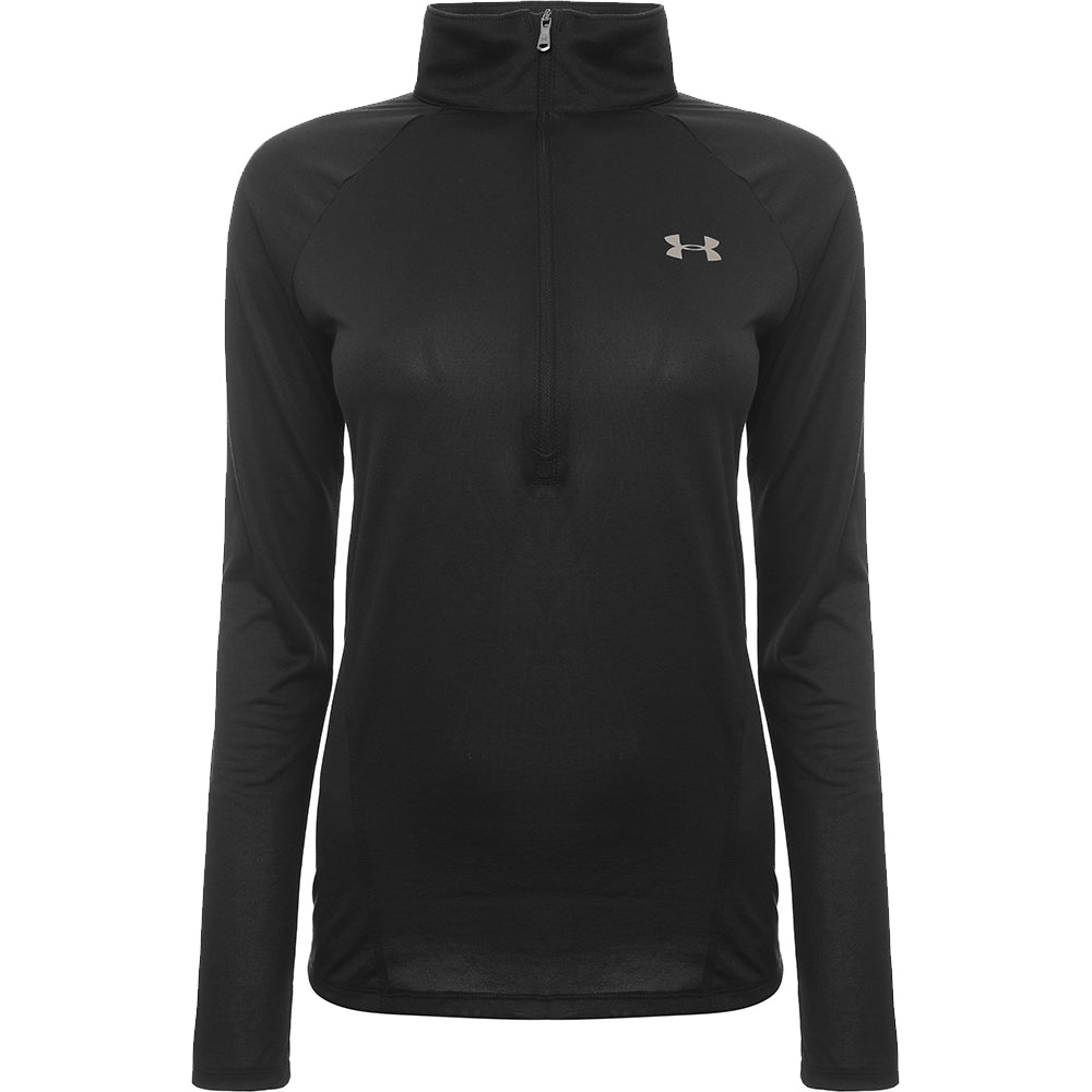 Under Armour Womens Tech 1/2 Zip Long Sleeve Top In Black