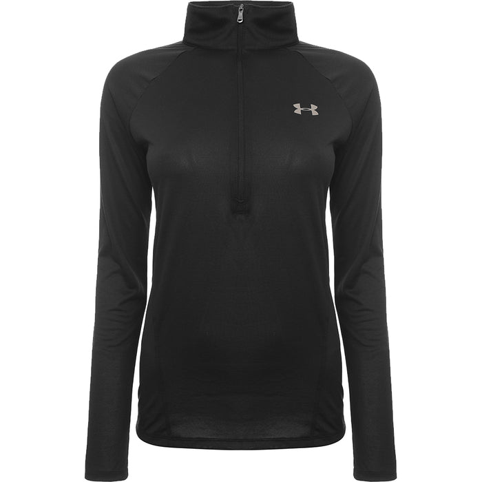 Under Armour Womens Tech 1/2 Zip Long Sleeve Top In Black