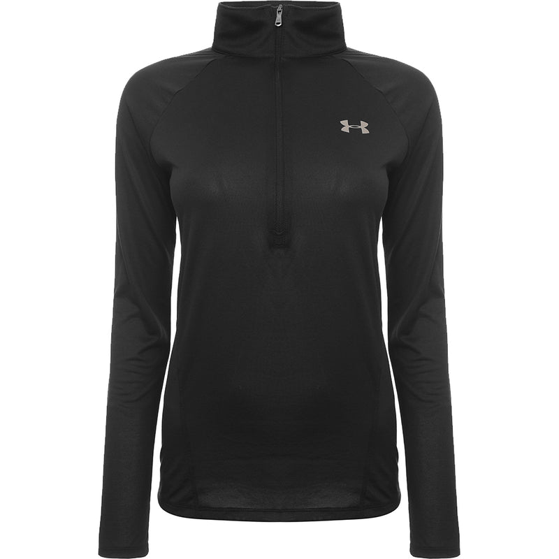 Under Armour Womens Tech 1/2 Zip Long Sleeve Top In Black