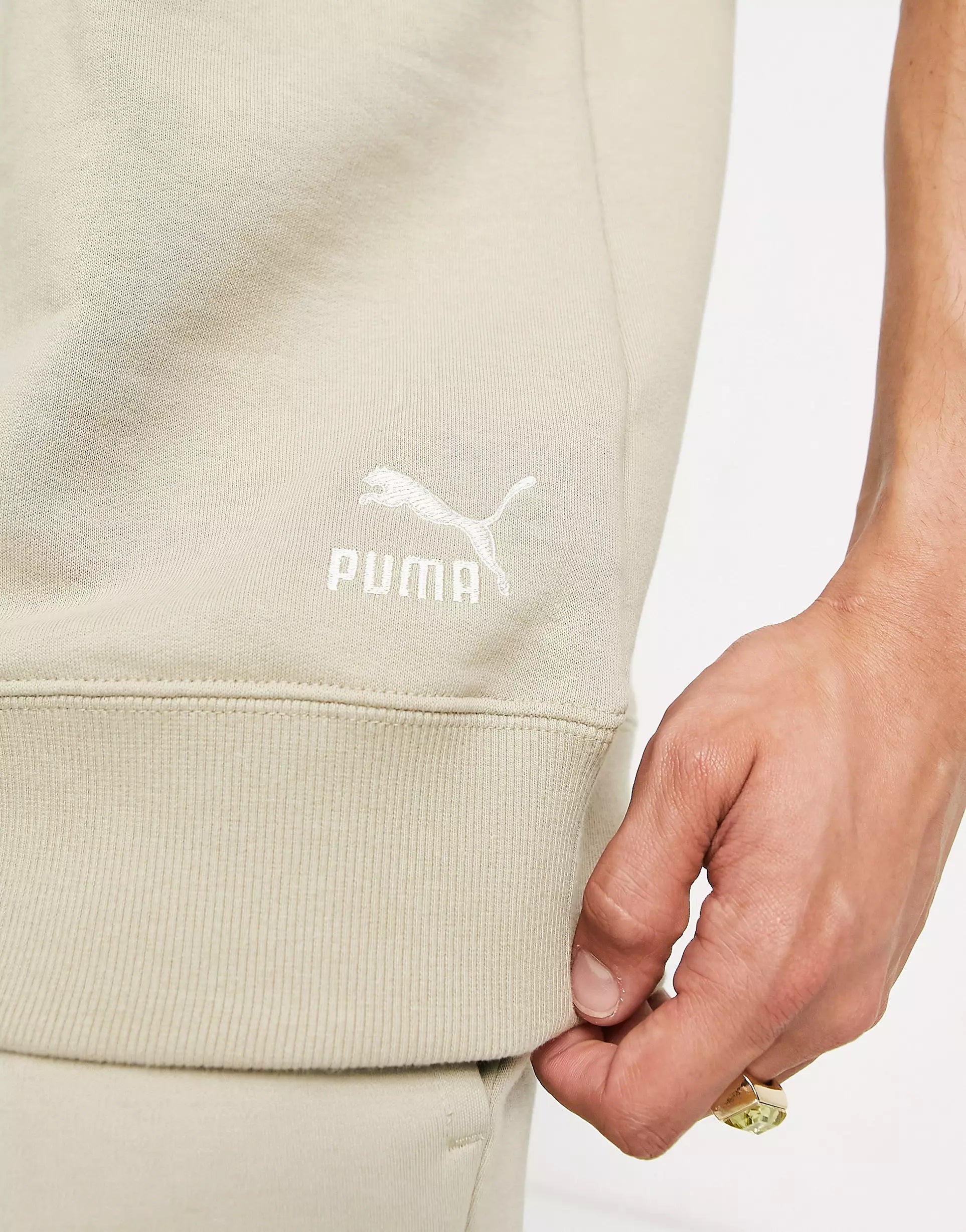 Puma Mens Sweater Vest In Mid Green
