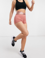 Hiit Womens Logo Taping Booty Short In Pink