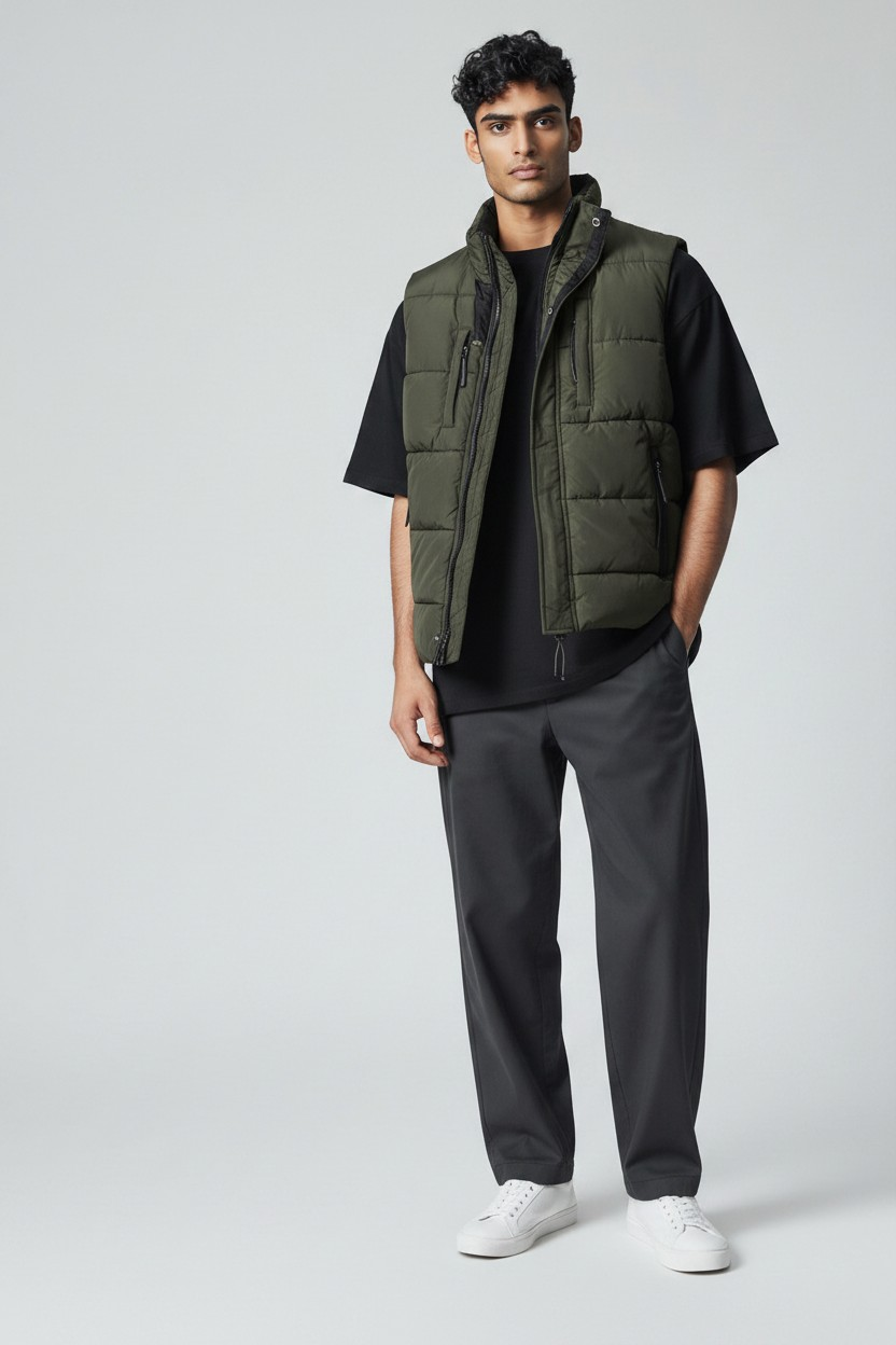 River Island Mens Gilet In Green