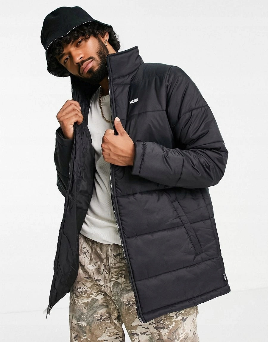 Mens Vans Long Layton Puffer Jacket in Black
