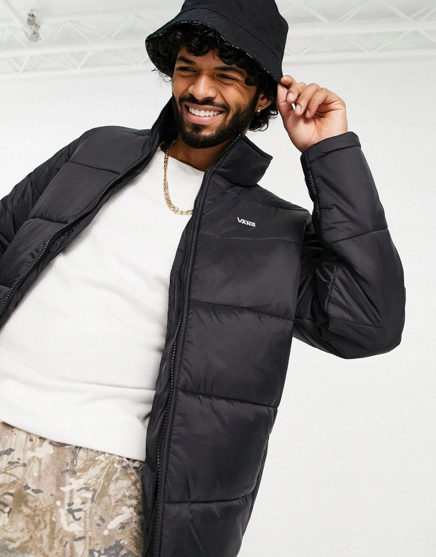 Mens Vans Long Layton Puffer Jacket in Black