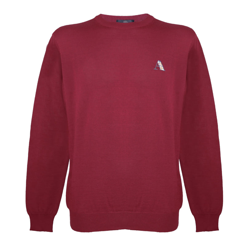 Aquascutum Men's Long Sleeved Knitwear Jumper with Logo in Red