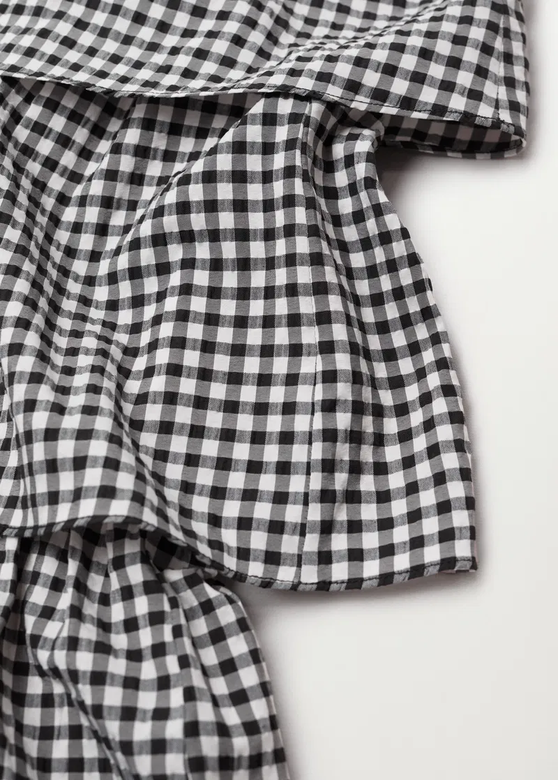 Mango Womens Frill Midi Skirt in Mono Gingham