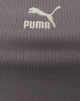 Puma Women's Storm Grey Square Neck Ribbed Bralette