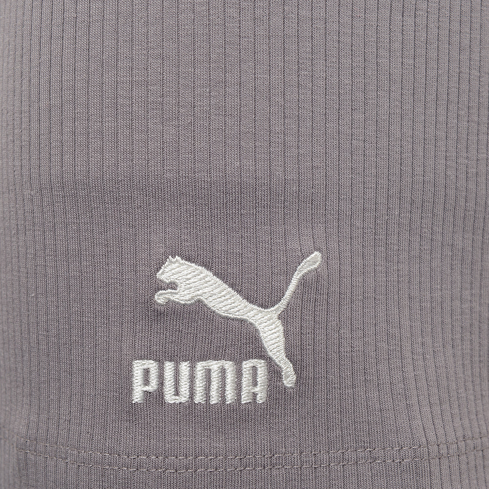 Puma Women's Storm Grey Ribbed Legging Shorts