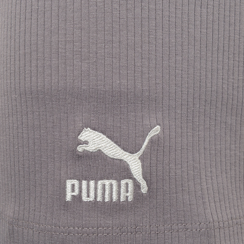 Puma Women's Storm Grey Ribbed Legging Shorts