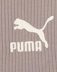 Puma Women's Storm Grey Ribbed Wrap Top