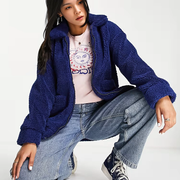 Womens Wednesday's Girl Teddy Coat In Navy