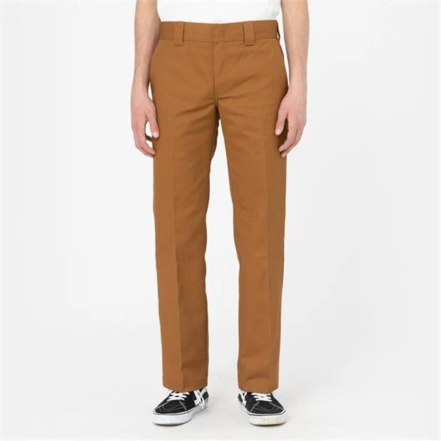 Dickies Mens 873 Slim Straight Fit Work Trousers in Brown