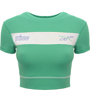 Reebok x Prince Womens retro crop t-shirt in green