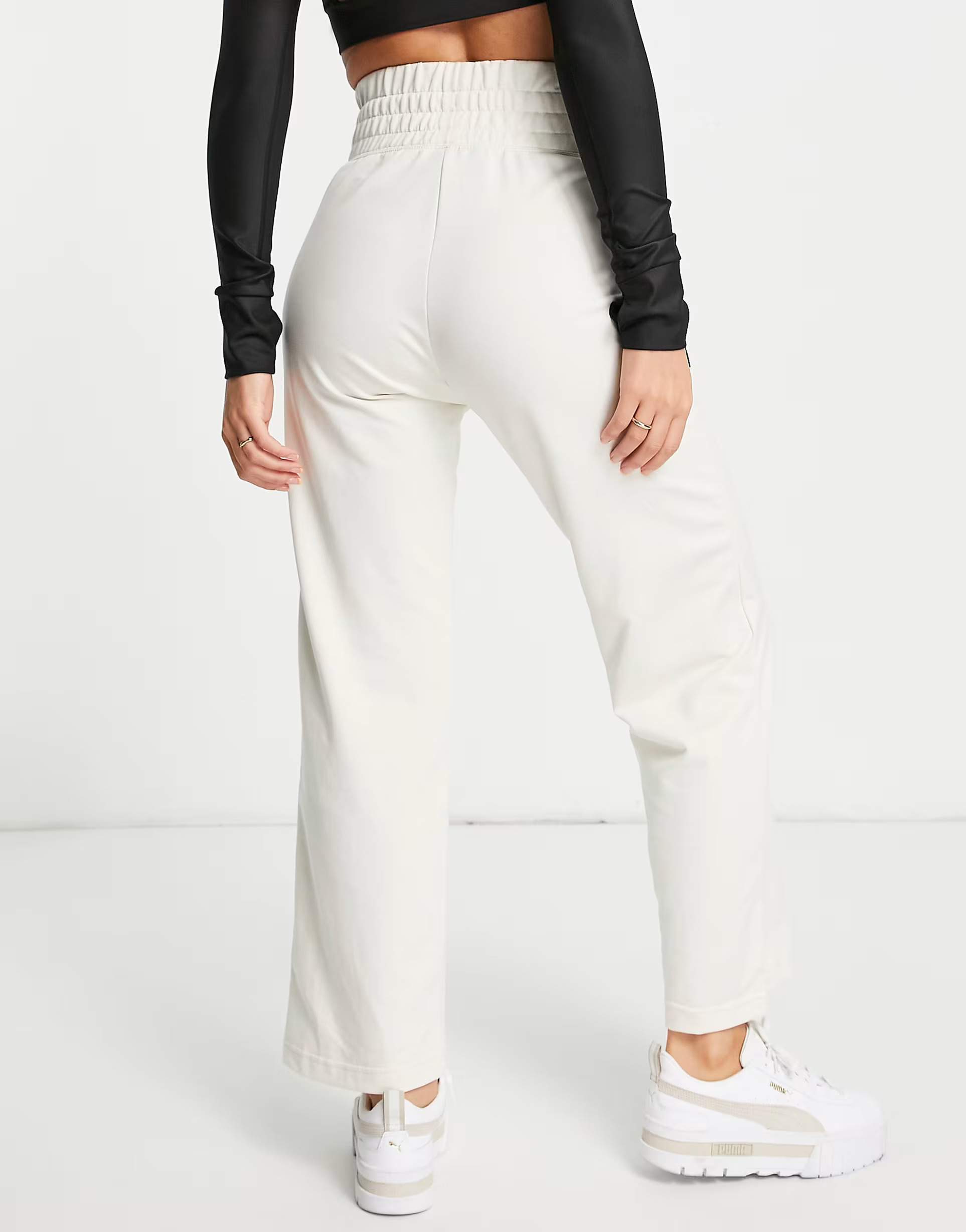 Womens Puma Infuse Wide Leg Trousers In Off White