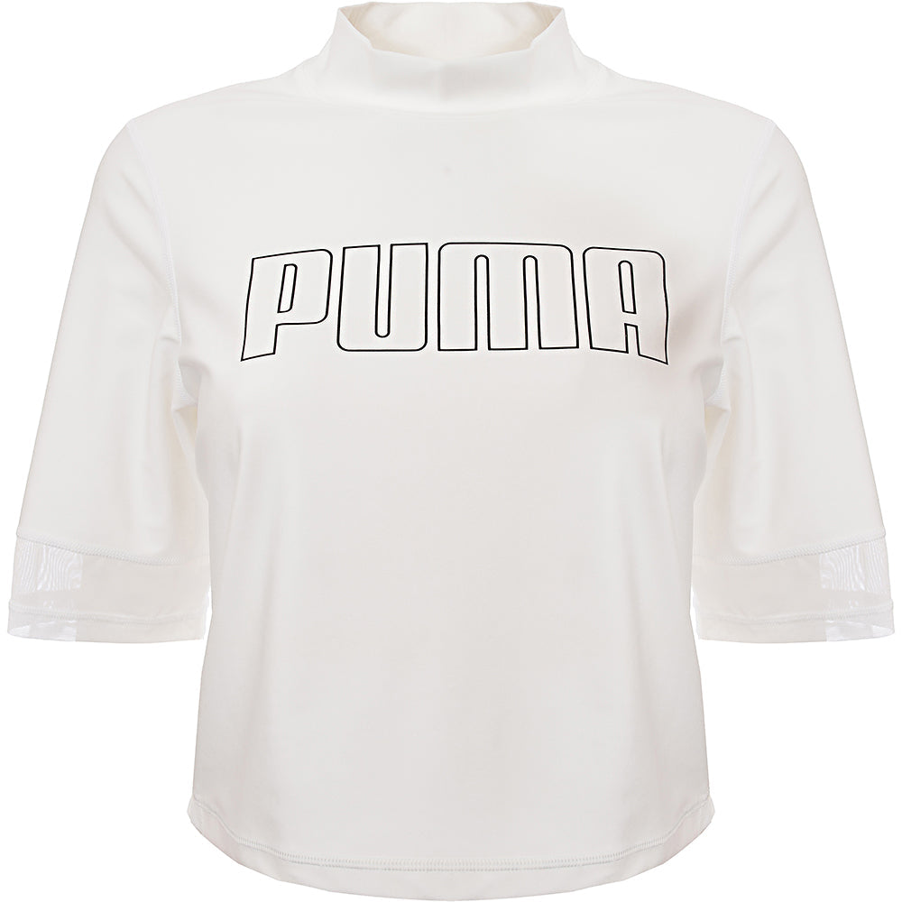 Womens Puma Training Eversculpt Mock Neck Crop in White