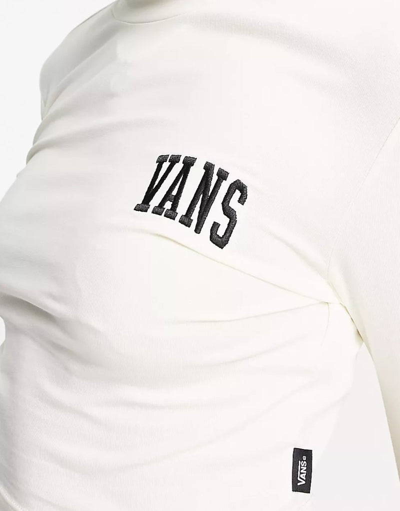 Vans Womens Logo Long Sleeve Crop Top In White
