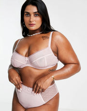Ivory Rose Lingerie Womens Curve Dotty Mesh Balconette W In Neutral