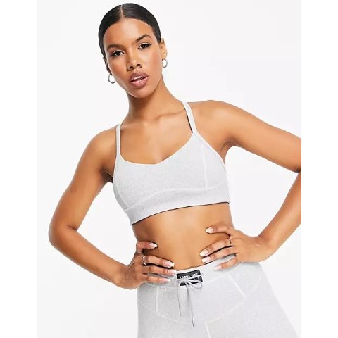 Womens Lorna Jane Seam Detail High Support Sports Bra in Grey Marl