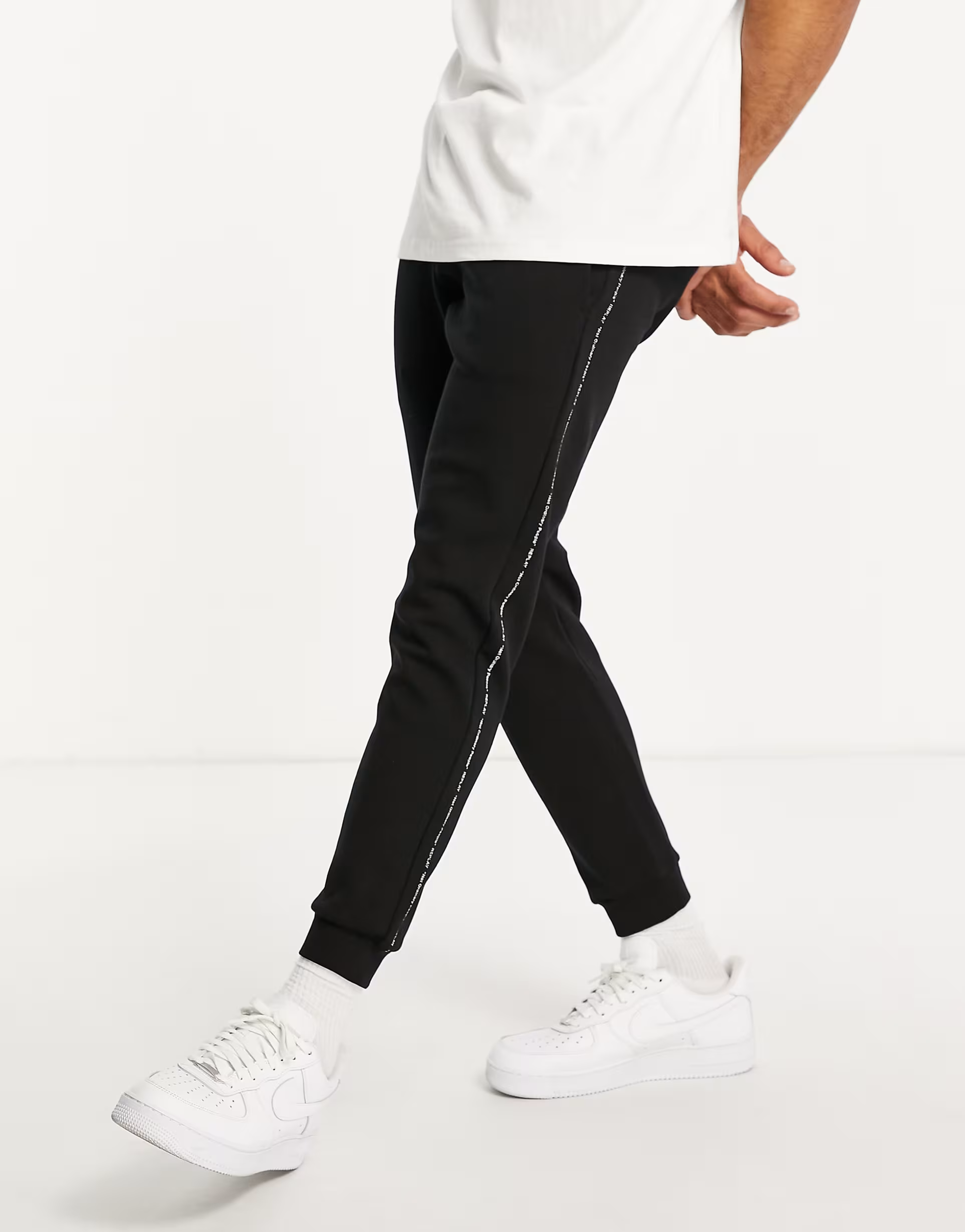 Mens Replay Side Tape Joggers