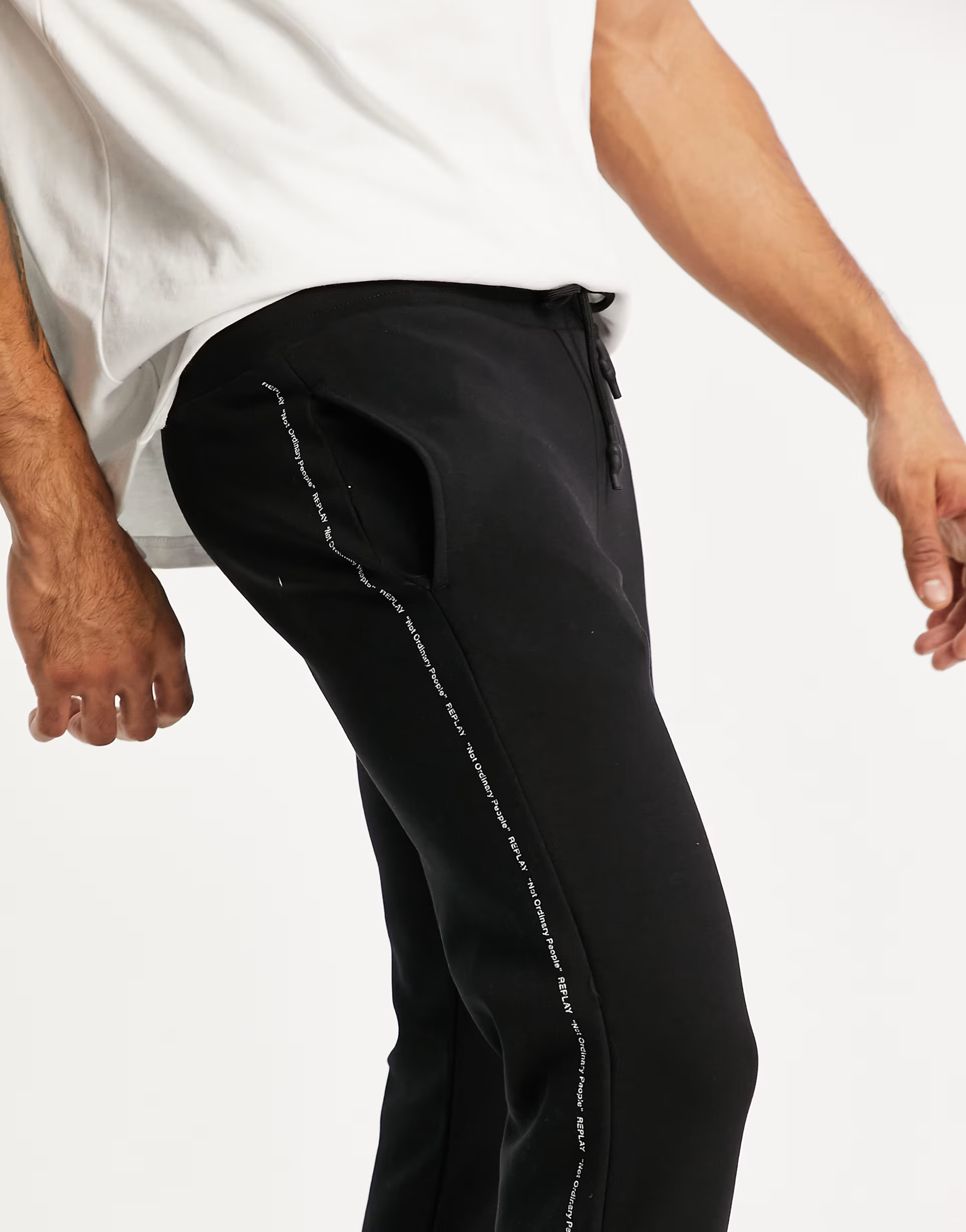 Mens Replay Side Tape Joggers