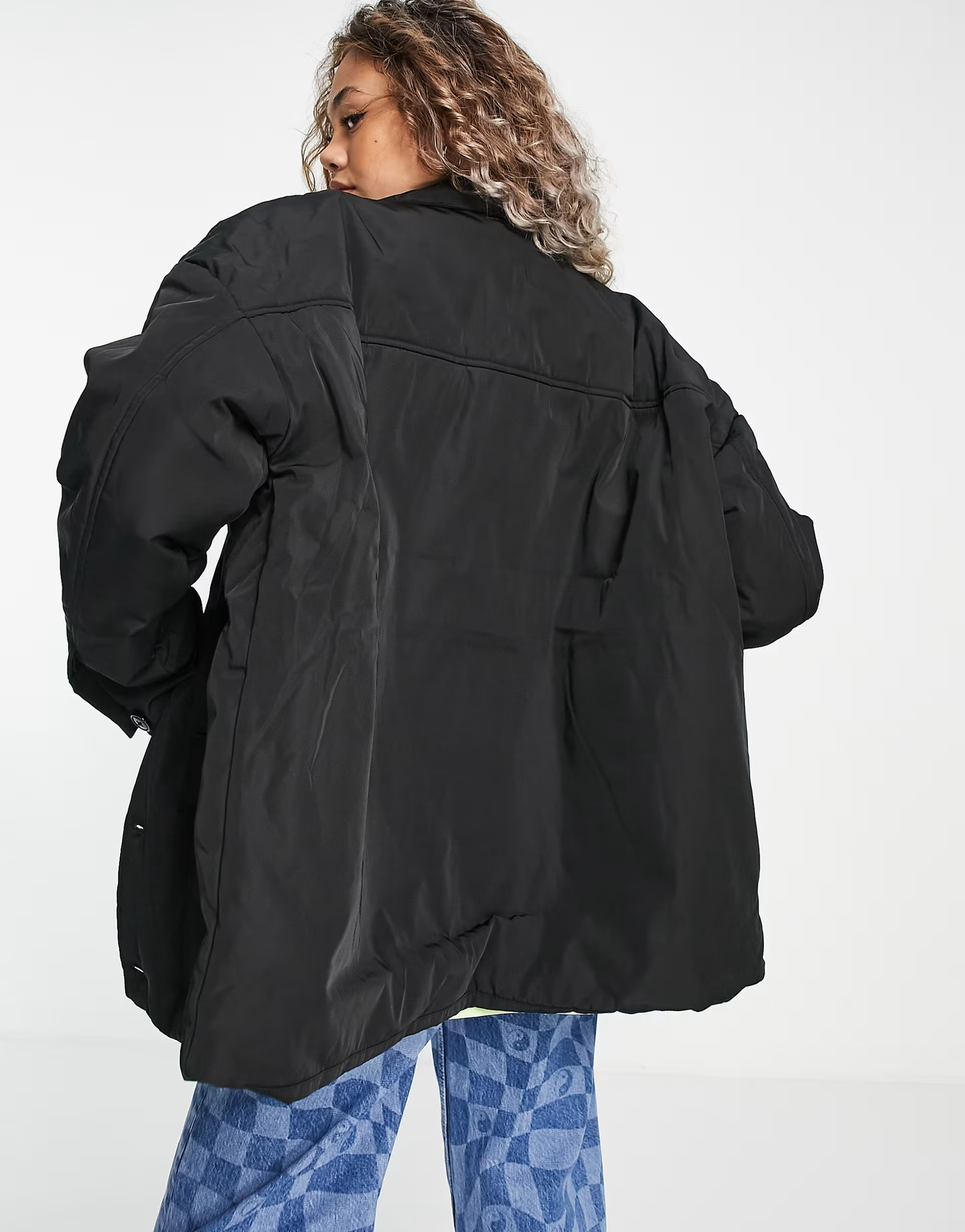 Womens Collusion Nylon Cargo Jacket In Black