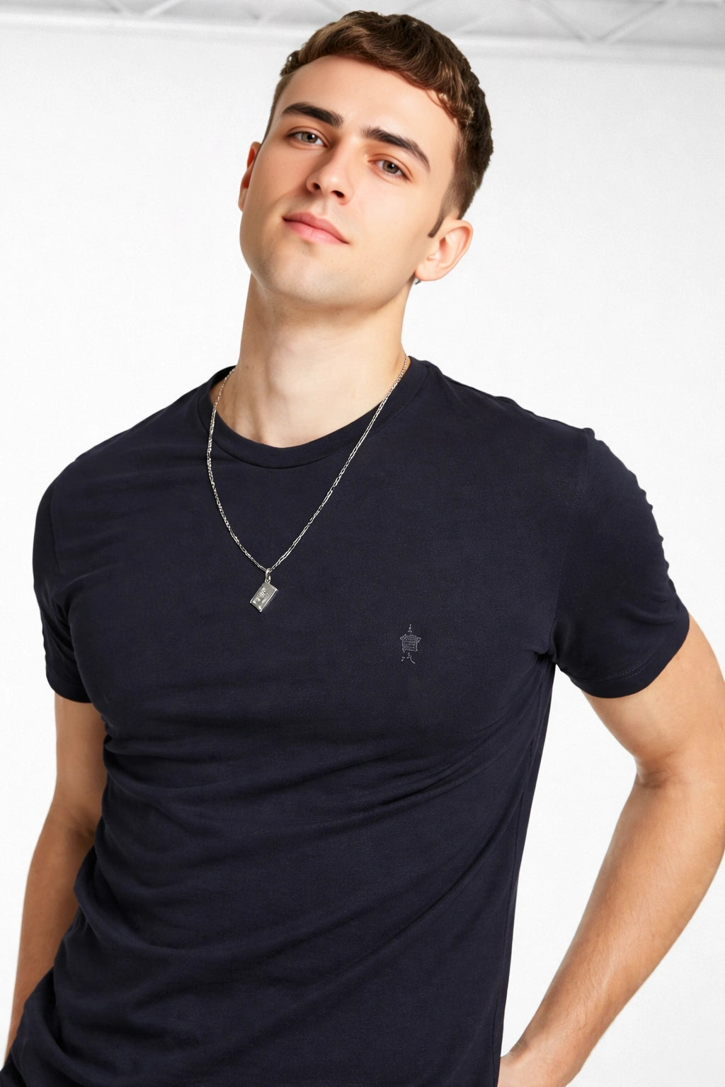 French Connection Mens V Neck T-Shirt In Navy