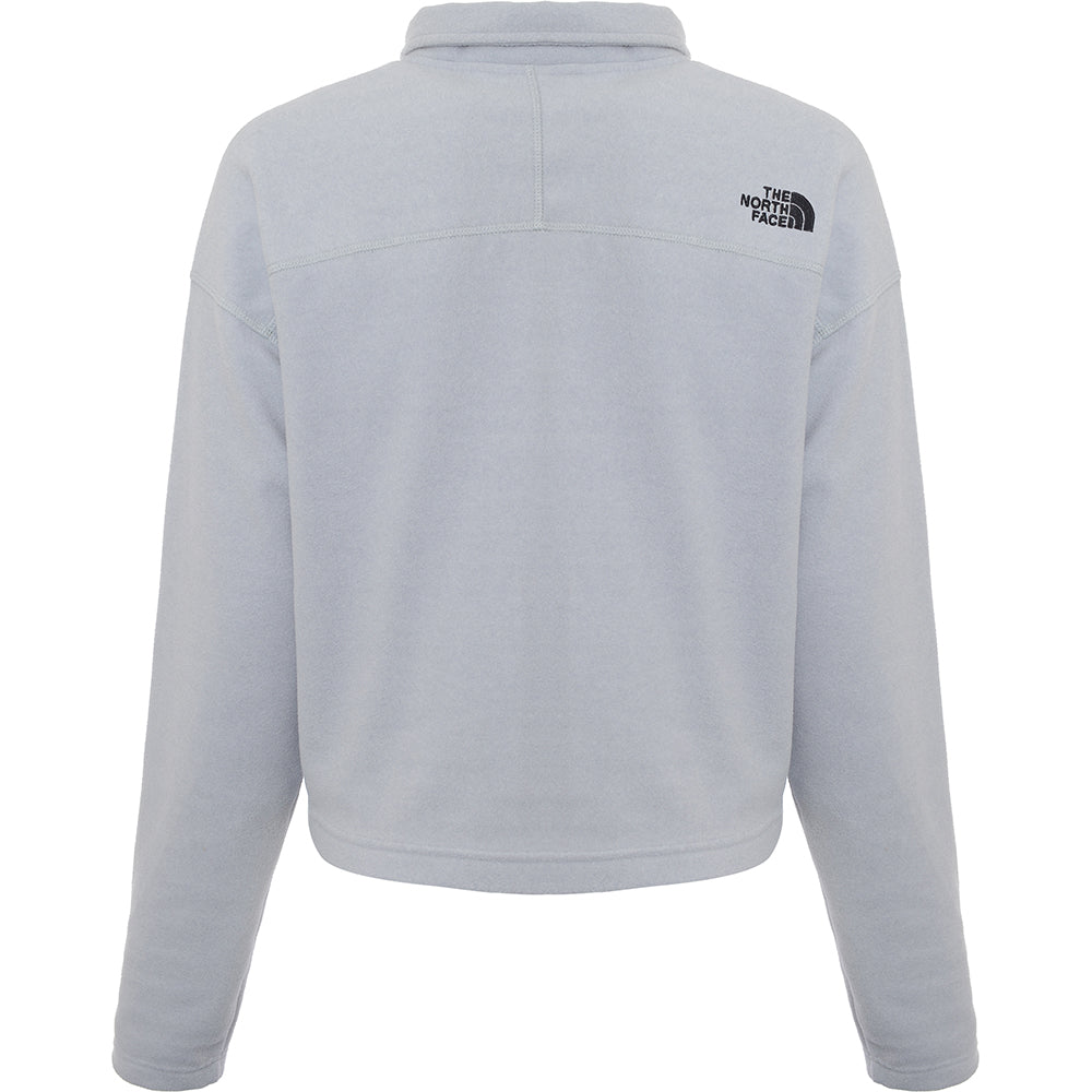 The North Face Women&#39;s Grey 100 Glacier 1/4 Zip Cropped Fleece