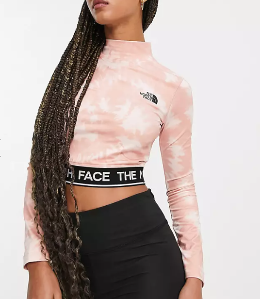 The North Face Womens Perf Cropped Long Sleeve T-Shirt In Pink