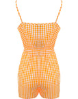 Influence Tall Playsuit In Orange Gingha