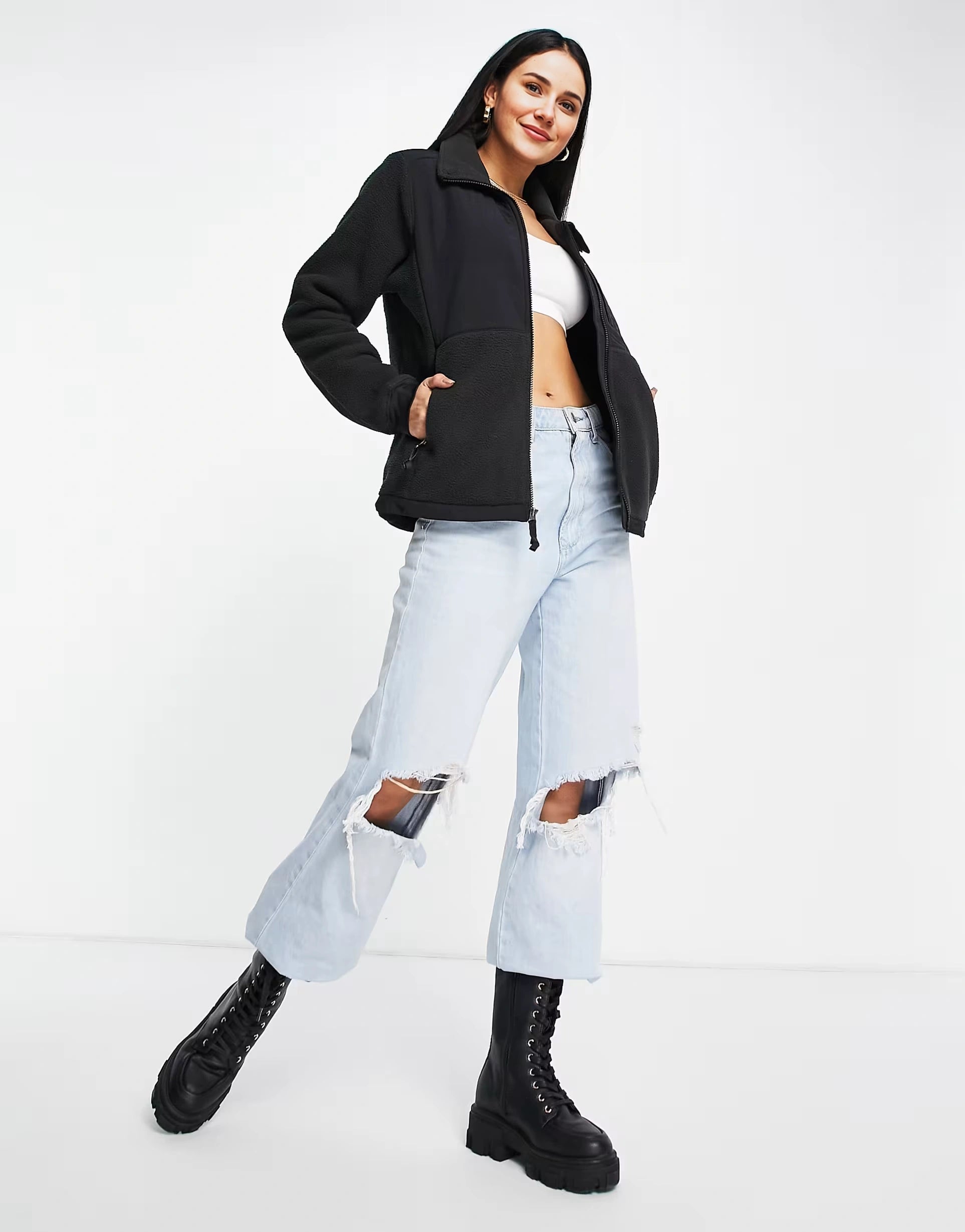 Womens The North Face Denali Fleece in Black