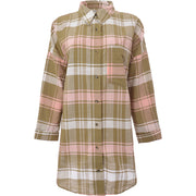 Hollister Longline Shacket in Pink and Green Check