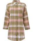 Hollister Longline Shacket in Pink and Green Check