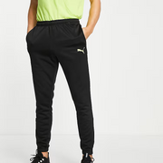Mens Puma Football Tracksuit 1/4 Zip in Black With Yellow Pop