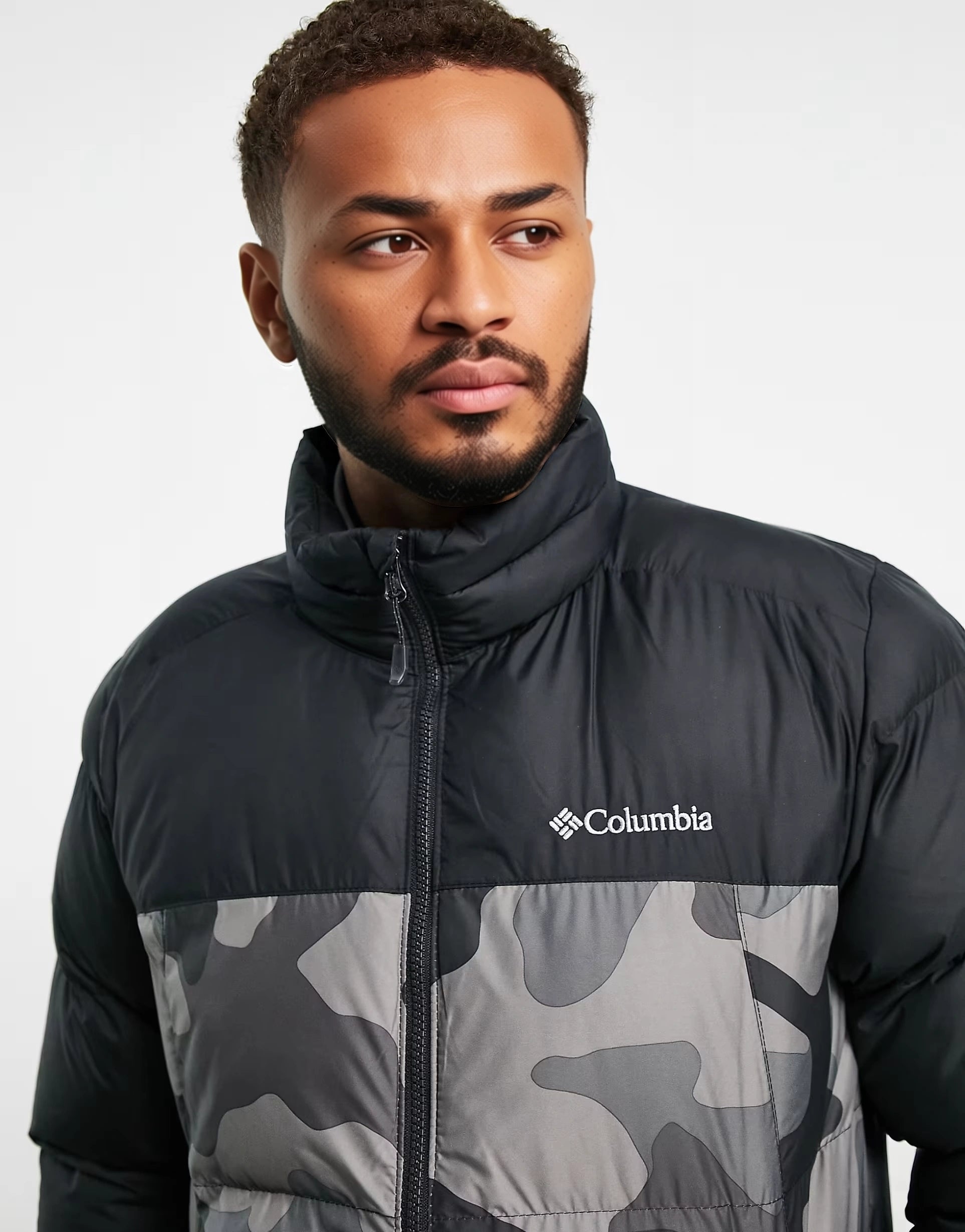 Mens Columbia Pike Lake Puffer Jacket in Black Camo