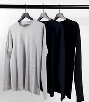 Mens French Connection Tall 3 Pack Long Sleeve T-Shirt in Black